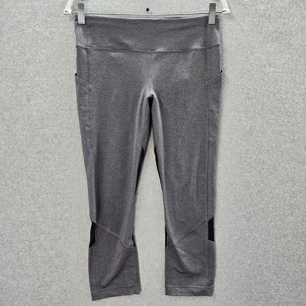Lululemon Women Activewear Pants 6 Gray Color Me Quick High Rise Crop Legging